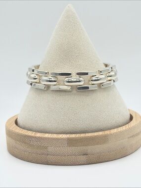 Sterling Silver 925 chunky Link Bracelet Italy fits 6.75/ 7 Inches
